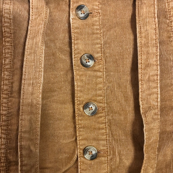 Brown corduroy skirt with tie up belt and buttons - Picture 4 of 7